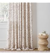 GIGIZAZA Linen Blend Floral Curtains for Living Room 84 Inch 2 Panels, Mocha Brown Flower Pattern...