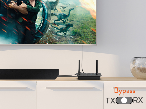 bluetooth transmitter with bypass mode