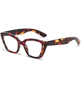 LJCZKA Cat Eye Blue Light Blocking Glasses Women Computer Eyeglasses Anti Eyestrain Anti Glare Ca...