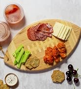 football shaped cutting board serving game day snacks