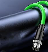 Lonlonty M12 to RJ45 Industrial Ethernet Cable,Automation Systems Interconnect M12 4 Pin D Code M...
