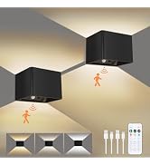 Aialun Motion Sensor Rechargeable Wall Lights, 4000mAh Battery Operated Wireless Wall Sconces Set...