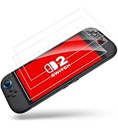 BHGift 3-Pack Tempered Glass Screen Protector for Nintendo Switch 2 2025, Transparent HD Clear An...