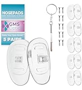 GMS Optical Soft Silicone D-Shaped Screw-in Nose Pads for Glasses, Sunglasses, and Eye Wear - 15m...