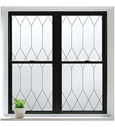 rabbitgoo Window Privacy Film for Glass Windows, Frosted Glass Cling with Decorative Moroccan Lat...