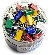Officemate Mini Binder Clips, Assorted Colors, 60 Clips per Tub (31024)