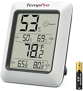 TempPro TP50 Digital Hygrometer Indoor Thermometer Room Thermometer and Humidity Gauge with Tempe...