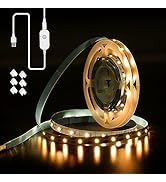 Xuuza Motion Sensor LED Light Strip, Ultra Warm Yellow 2200K Strip Light USB Powered 16.4ft, Day/...