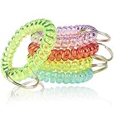 BIHRTC 5PCS Colorful Wrist Coil Keychain Plastic Coil Wristband Stretch Spring Spiral Coil Bracel...