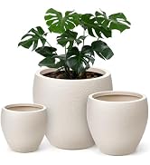 homenote Flower Pots 14.5/12/9.6 Inch,Large Plant Pots Indoor with Drainage,Plastic Pots for Plan...
