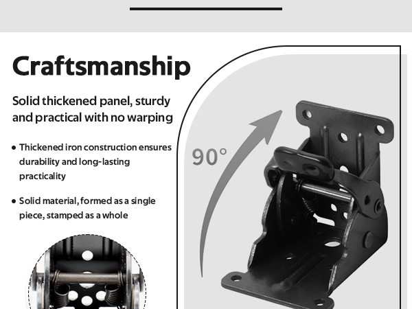 Soleeya Folding Brackets 0-90 Degrees Folding Table Legs Brackets Foldable Self-Lock Hinges