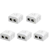 iwillink RJ45 Surface Mount Outlet Box, 2 Port Cat6 Junction Box, Ethernet Boxes Wall Mount for C...