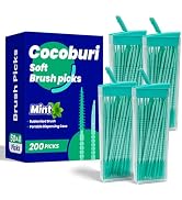COCOBURI Soft Interdental Brushes-Dental Floss Picks-Soft Rubberized Brush Picks-Textured Plaque ...