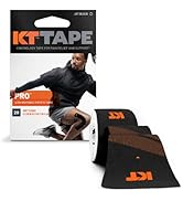 KT Tape, Pro Synthetic Kinesiology Athletic Tape, 20 Count, 10” Precut Strip