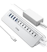 Powered USB Hub 10Gbps, intpw 12-Port USB 3.2/USB C Hub (4 x USB-A 3.2 + 6 x USB-C 3.2 10Gbps +2 ...