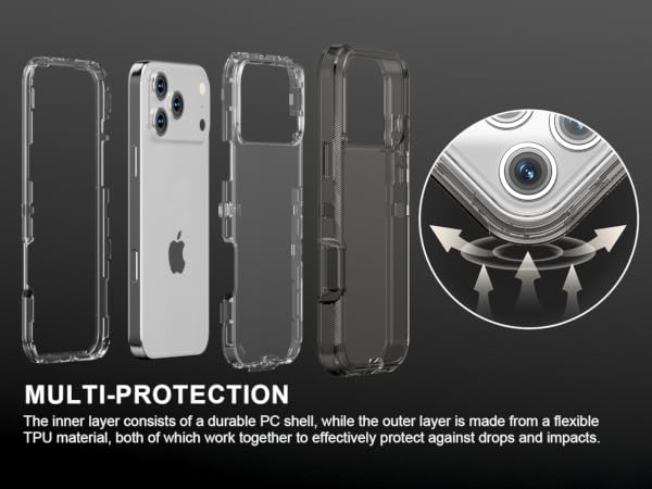 Multi-layer protection, dual layers, TPU+PC, sports, running, hiking