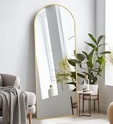 Vlush Arched Full Length Mirror,64''x21'' Freestanding Floor Mirror with Stand,Large Full Body Wa...