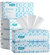 Winner Soft Face Towels - 100% USA Cotton Dry Wipes, 600 Count Unscented Cotton Tissues for Sensi...