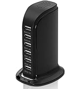 6-Port USB Wall Charger Desktop Charging Station Quick Charge 2.1,Compatible with lphone 13, 12, ...