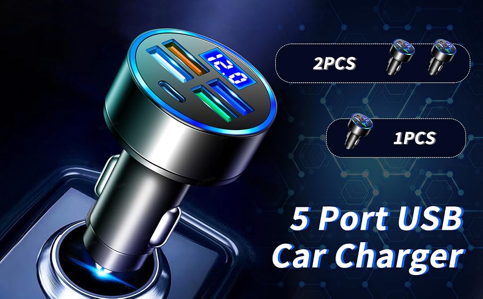 THE SMARTER, FASTER AND SAFER 5 IN 1 CAR CHARGER.