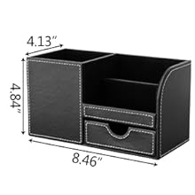 KINGFOM Pen Pencil Holder Desk Organizer with a Small Drawer