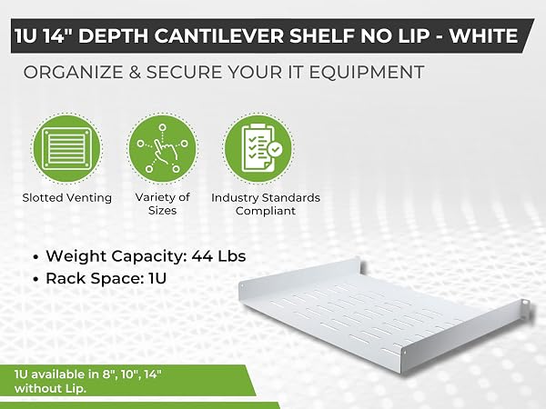 NavePoint 19-inch wide rack shelf