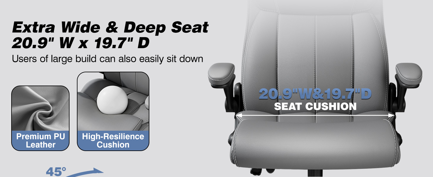 Ergonomic Office Chair Desk Computer Chair Leather High Back Executive Chairs with Adjustable Lumbar