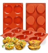 Palksky Silicone Egg Molds for Oven Baking, 3 Pcs 6-Cavity Silicone Egg Bite Molds for Breakfast ...