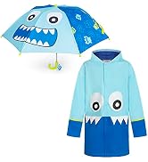 Rain Coats for Girls and Boys & Kids Umbrella Set - Toddler Umbrellas for Rain - Kids Raincoat fo...