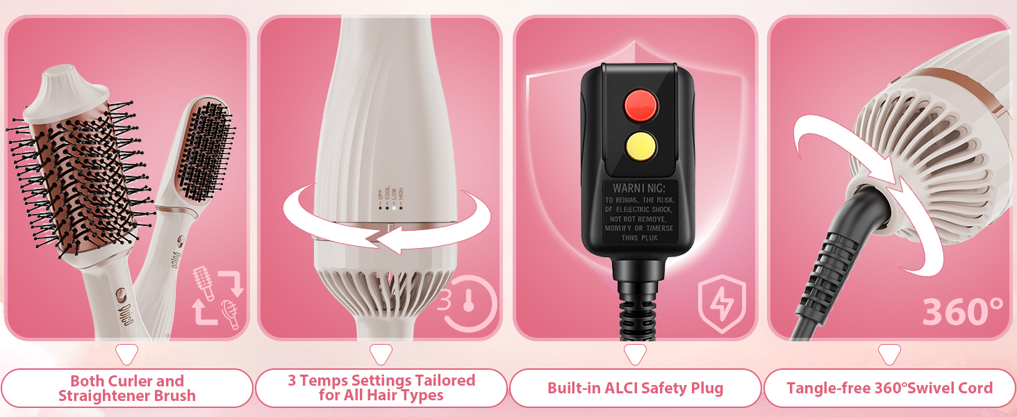 Hair dryer brush