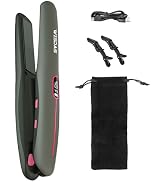 WISDAS Cordless Hair Straightener, 2-in-1 Straightener & Curler with 6 Temperature Settings, Nega...