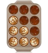 Firstfooby Silicone Muffin Pans for Baking with Metal Frame, 12-Cup Silicone Cupcake Pan, Egg Bit...