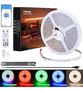FOSUO RGBW Smart IC COB LED Strip Natural White 4000K 24V 32.8ft 7840LEDs WS2811 Addressable Colo...