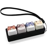 Keyboard Fidget Clicker, 4 Keys Clicky Keyboards Keychain Fidgets for Adults, Creamy Stress Relie...
