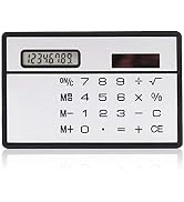 1Pc 8 Digit Silver and Black Ultra Thin Solar Power Calculator with Touch Screen Credit Card Desi...