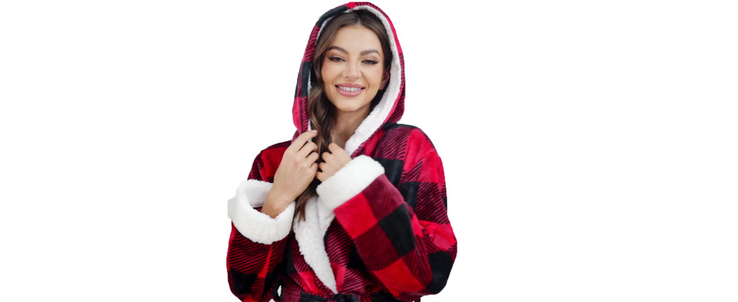 women plush robes long