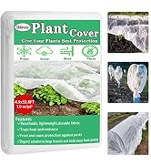 Plant Covers Freeze Protection 4.9ft x 32.8ft Floating Row Cover Reusable Garden Fabric Plant Cov...