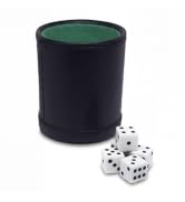 Fat Cat Felt Lined Dice Cup with 5 Dice