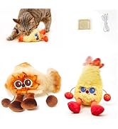 Petgravity Jumpy Shrimp Taiyaki Electric Cat Toy, 2 Pack, Tap-Activated 3 Moving Modes Interactiv...