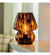 ULAROOM Battery Operated Mushroom Lamp - Vintage Small Table Lamp with Timer, Cordless Bedside Ni...
