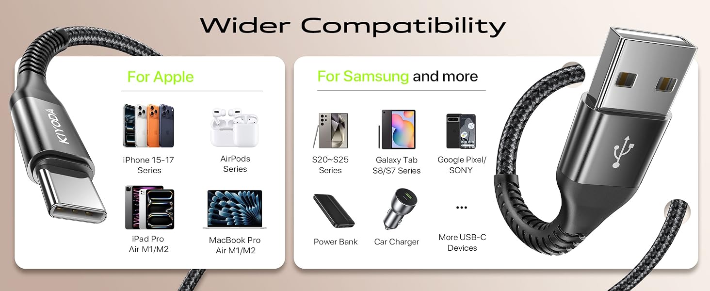 usb type c cable fast charging cord iphone 17 16 15 cable