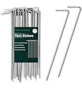 FEED GARDEN 7 Inch Tent Stakes 18 Pack Yard Inflatable Stakes for Outdoor Decorations Metal Pegs ...