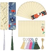 SWATOM Wood Bookmarks Blank DIY Wooden Bookmark Craft Bulk 30 PCS Unfinished Wood Tags Rectangle ...