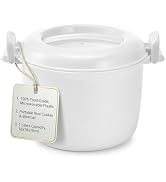 Angoily Microwave Rice Cooker, 3 Quart Micro Steamer for Vegetable, Dorm Pasta Cookware, Non- Sti...