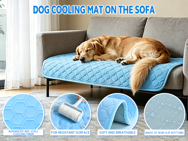 Cooling mat for dogs lowers pet body temperature without electricity or water