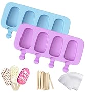 Ozera Popsicles Molds, 2 Pack Silicone Cake Pop Molds Reusable Popsicle Maker Ice Pop Cakesicle M...