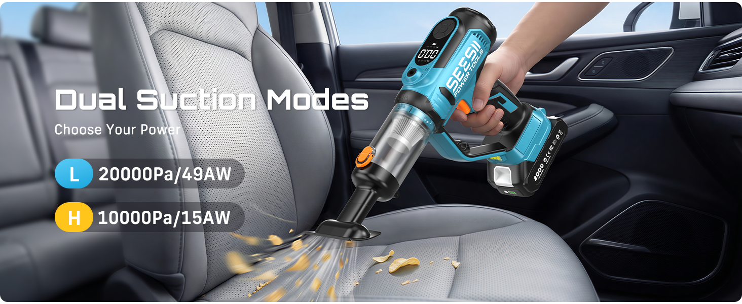 SEESII Cordless Tire Inflator Portable Air Compressor