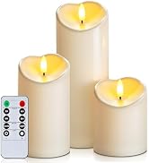 Homemory Waterproof Outdoor Flameless Candles with Timer and Remote Control, Battery Operated LED...