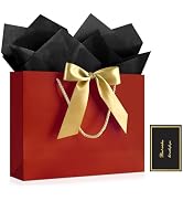 YoungTree Gift Bags with Handles, 13" Medium Gift Bag with 2 Tissue Paper and 1 Card, Present Bag...