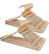 20 Pack Gold Aluminum Coat Hangers, 16.5” Premium Matte Hanger, Lightweight Smooth & Sturdy for S...
